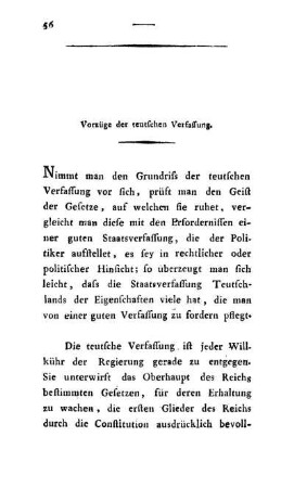 Vorzüge der teutschen Verfassung.