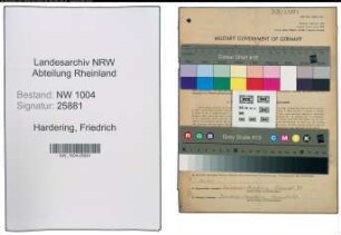 Entnazifizierung Friedrich Hardering , geb. 02.03.1892 (Baeckermeister)
