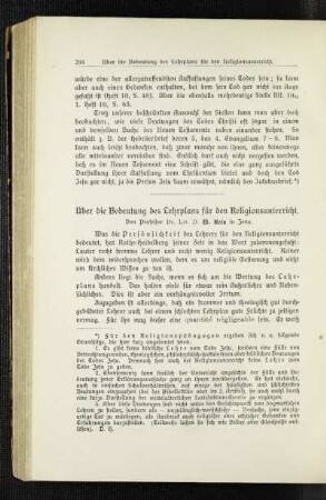 Über die Bedeutung des Lehrplans für den Religionsunterricht