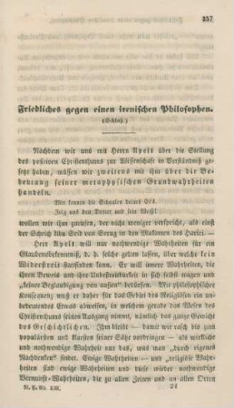 357-373 Friedliches gegen einen irenischen Philosophen : Schluss
