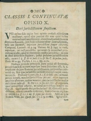 Opinio X. Dari iurisdictionem simplicem.