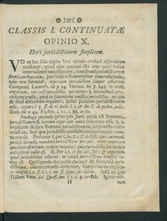 Opinio X. Dari iurisdictionem simplicem.