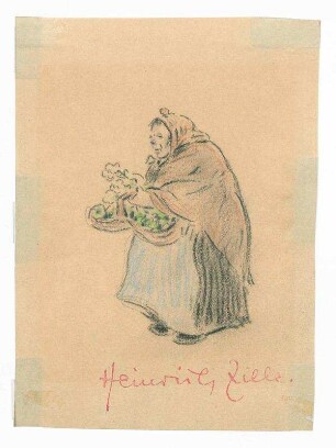 Alte Frau mit gefülltem Korb
