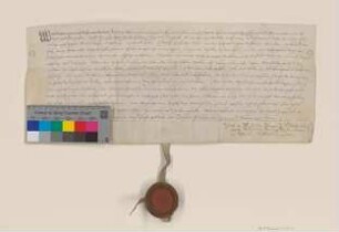 Der Rat der Stadt Prenzlau verschreibt sich dem Mitbürger und Ratsverwandten Magnus Fahrenholz über 100 Taler.