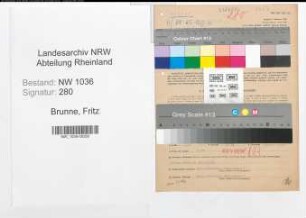 Entnazifizierung Fritz Brunne , geb. 21.12.1902 (Maschinist)