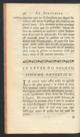 Sixième entretien. Le lever du soleil.