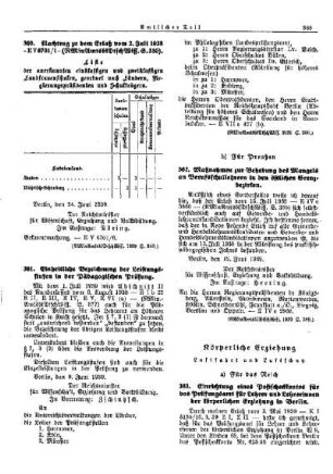 Einheitliche Bezeichnung der Leistungsstufen in der Pädagogischen Prüfung : [Erziehung] ; [Für das Reich] ; [Amtliche Erlasse] ; [Amtlicher Teil]