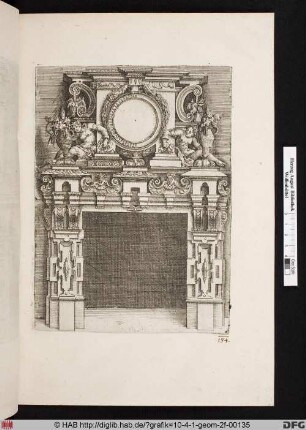[Kamin mit leerer runder Kartusche. Band IV.]