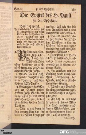 Die Epistel des H. Pauli zu den Ephesern.