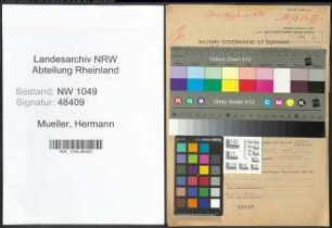 Entnazifizierung Hermann Mueller , geb. 05.04.1892 (Werkmeister)