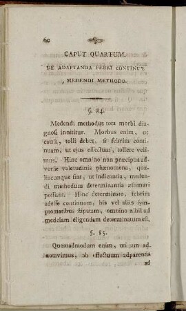 Caput Quartum. De Adaptanda Febri continuæ Medendi Methodo.