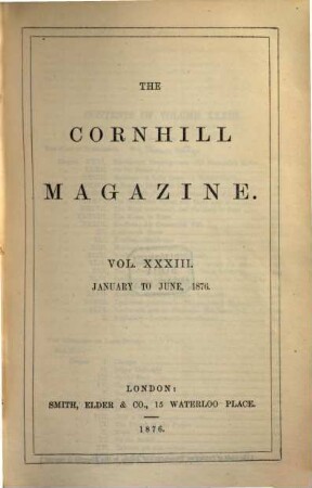 The Cornhill magazine, 33. 1876