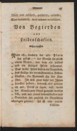 Von Begierden und Leidenschaften