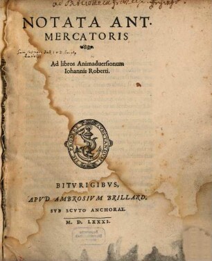 Notata ad libros animadversionum Joh. Roberti