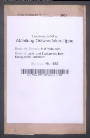 Erblasser: Sundermeyer, Elisabeth; Ehepartner: Sundermeyer, Johann: