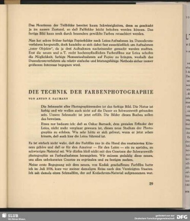 Die Technik der Farbenphotographie