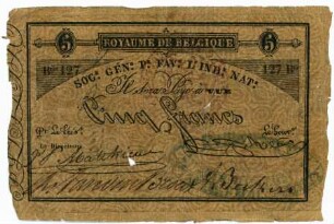 Geldschein, 5 Francs (FRF), 1848?