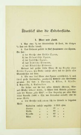 Überblick über die Erdoberfläche