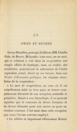 § 1. Owen Et Buchez
