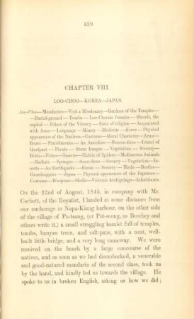 Chapter VIII. Loo-Choo - Korea - Japan
