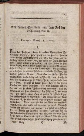 Am dritten Sonntage nach dem Fest der Erscheinung Christi