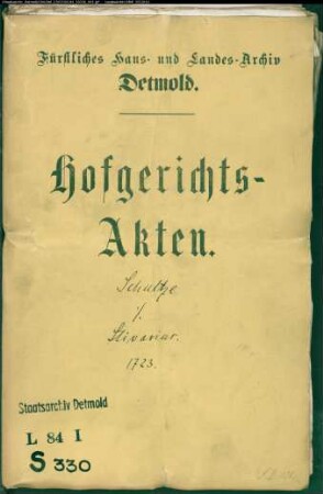 Schultze, Ernst in Lemgo gegen Anna Rebekka Stivarius und deren Vater Stats Kaspar Stivarius in Alverdissen - Schuldforderung