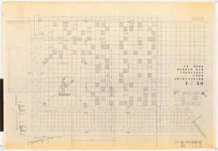 Technische Universität Berlin Architekturgebäude, Außenanlagen: Vorplatz mit Ernst-Reuter-Denkmal Stufen und Plattenverlegung Grundriss 1:50