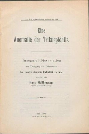 Eine Anomalie der Trikuspidalis