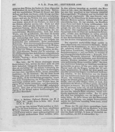 Bluff, M. J.: Pastoral-Medizin. Köln: Bachem 1827
