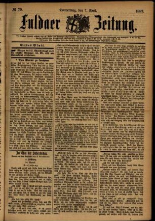 Ausgabe vom Donnerstag, den 07. April 1887.
