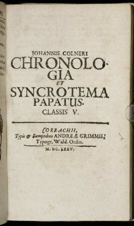 Classis V. De Ritibus Ecclesiasticis