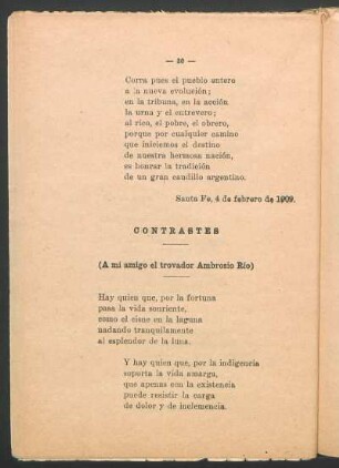 Contrastes : (A mi amigo el trovador Ambrosio Río)