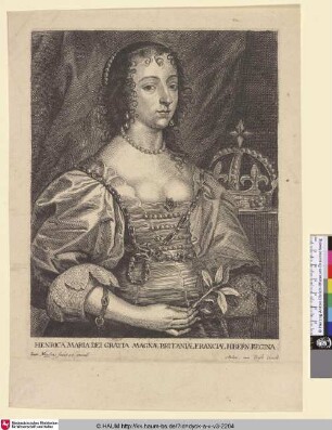 Henrica Maria [Porträt der englischen Königin Henriette Maria; Henrietta-Maria, Queen of England; Portret van Henrietta Maria van Bourbon, koningin van Engeland]