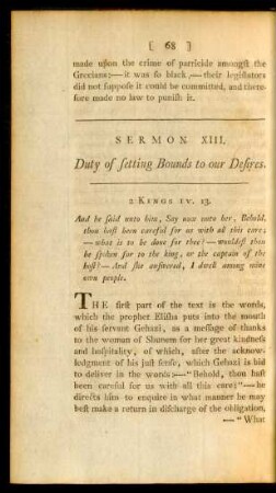 Sermon XIII. Duty of setting Bounds to our Desires