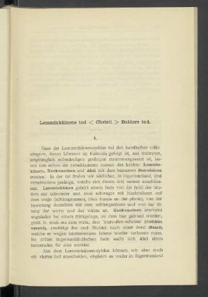 Lemminkäinens tod < Christi > Balders tod