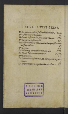 Tituli huius libri.