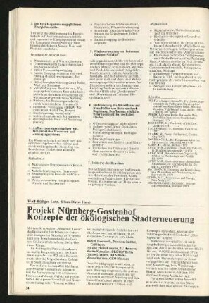 Projekt Nürnberg-Gostenhof. Konzepte der ökologischen Stadterneuerung