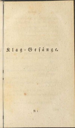 Klag-Gesänge.