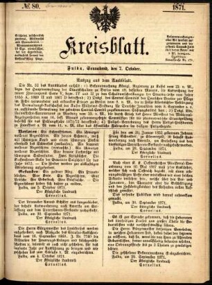Ausgabe vom Samstag, den 07. Oktober 1871.