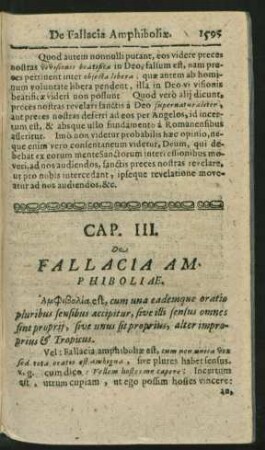 Cap. III. De Fallacia Amphiboliae.