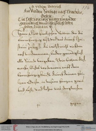 Gebete am vierten Sonntag nach Trinitatis