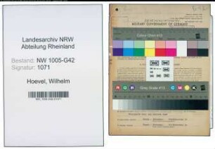 Entnazifizierung Wilhelm Hoevel , geb. 20.05.1899 (Firmeninhaber)