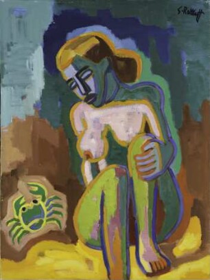 Krabbe und Mädchen
