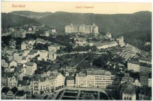 Karlsbad. Blick auf Karlsbad und Hotel Imperial