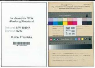 Entnazifizierung Franziska Kleine , geb. 16.01.1914 (Fuersorgerin)