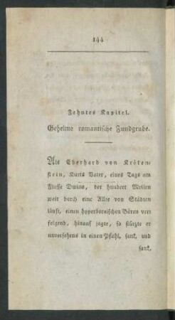 Zehntes Kapitel. Geheime romantische Fundgrube
