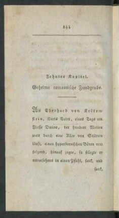 Zehntes Kapitel. Geheime romantische Fundgrube