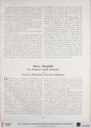 5/6: Neue Graphik : der Radierer Adolf Schleicher