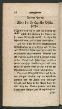 Neuntes Capitel. Uiber die theologische Philosophie