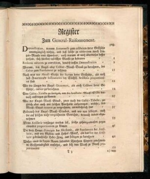 Register Zum General-Raisonnement.
